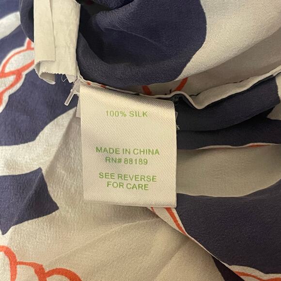 Lilly Pulitzer 100% silk Booze Cruise Elsa nautical blouse sz Small lightweight - Picture 6 of 6